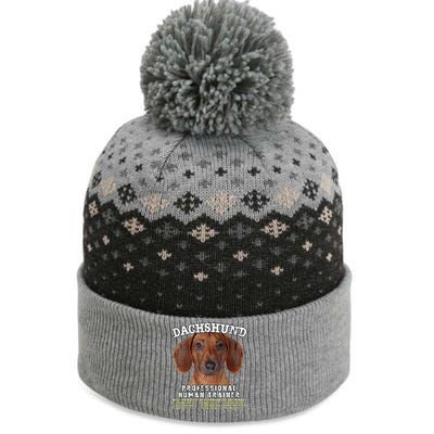 Dachshund Tan Professional Human Trainer The Baniff Cuffed Pom Beanie