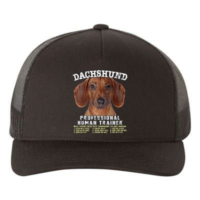 Dachshund Tan Professional Human Trainer Yupoong Adult 5-Panel Trucker Hat