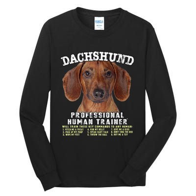 Dachshund Tan Professional Human Trainer Tall Long Sleeve T-Shirt