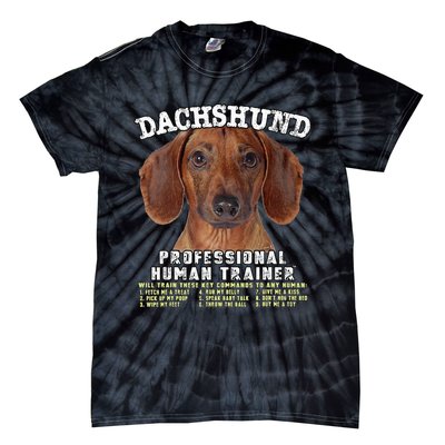 Dachshund Tan Professional Human Trainer Tie-Dye T-Shirt