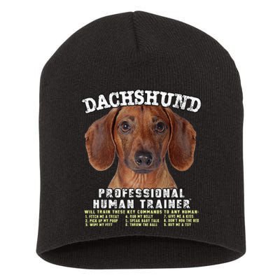 Dachshund Tan Professional Human Trainer Short Acrylic Beanie