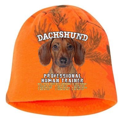 Dachshund Tan Professional Human Trainer Kati - Camo Knit Beanie