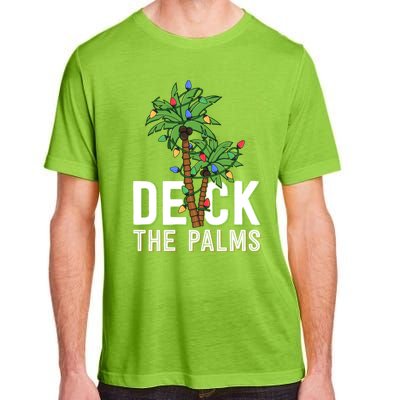 Deck The Palm Tree Lights Tropical Hawaii Family Christmas Cute Gift Adult ChromaSoft Performance T-Shirt