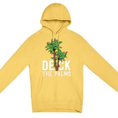 Deck The Palm Tree Lights Tropical Hawaii Family Christmas Cute Gift Premium Pullover Hoodie