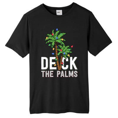 Deck The Palm Tree Lights Tropical Hawaii Family Christmas Cute Gift Tall Fusion ChromaSoft Performance T-Shirt