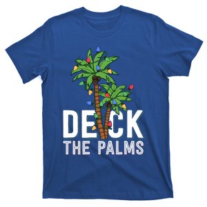 Deck The Palm Tree Lights Tropical Hawaii Family Christmas Cute Gift T-Shirt