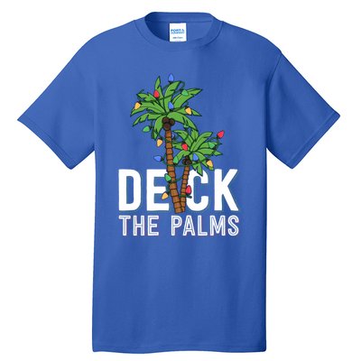 Deck The Palm Tree Lights Tropical Hawaii Family Christmas Cute Gift Tall T-Shirt