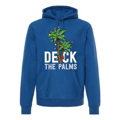 Deck The Palm Tree Lights Tropical Hawaii Family Christmas Cute Gift Premium Hoodie