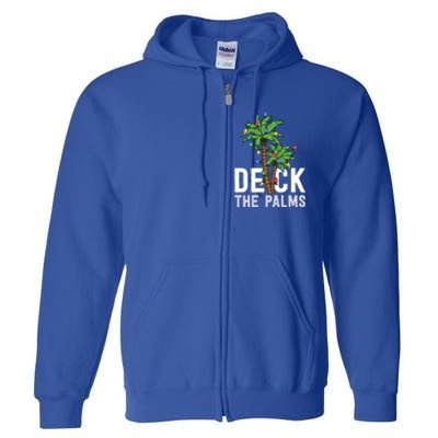 Deck The Palm Tree Lights Tropical Hawaii Family Christmas Cute Gift Full Zip Hoodie