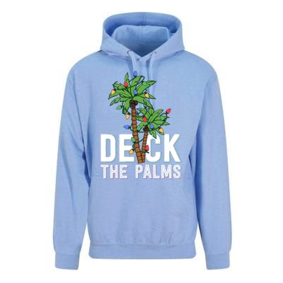 Deck The Palm Tree Lights Tropical Hawaii Family Christmas Cute Gift Unisex Surf Hoodie