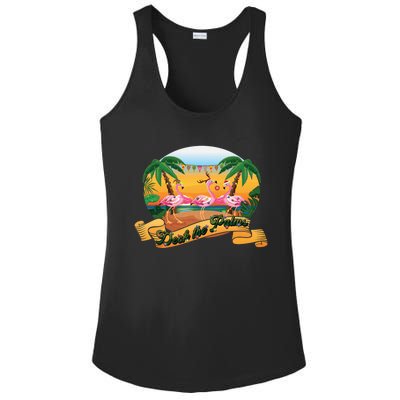 Deck The Palm Trees Merry Pink Flamingas Christmas Lights Cool Gift Ladies PosiCharge Competitor Racerback Tank