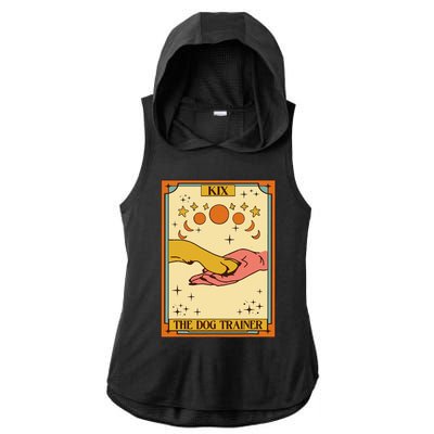 Dog Training Positive Reinforcement Dog Trainer Tarot Card Ladies PosiCharge Tri-Blend Wicking Draft Hoodie Tank