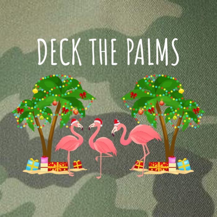Deck The Palms Christmas Flamingo Bird Design With Trees Gift Legacy Tie Dye Trucker Hat