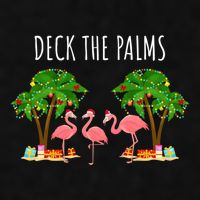 Deck The Palms Christmas Flamingo Bird Design With Trees Gift Ladies PosiCharge Tri-Blend Wicking Tank