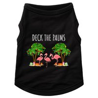 Deck The Palms Christmas Flamingo Bird Design With Trees Gift Doggie Tank
