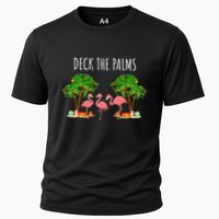Deck The Palms Christmas Flamingo Bird Design With Trees Gift Performance Shirt