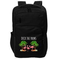 Deck The Palms Christmas Flamingo Bird Design With Trees Gift Impact Tech Backpack