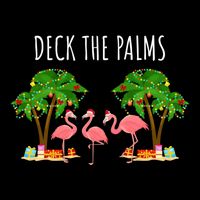 Deck The Palms Christmas Flamingo Bird Design With Trees Gift 7-Panel Snapback Hat