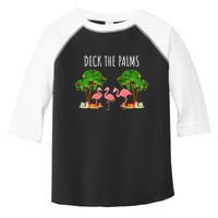 Deck The Palms Christmas Flamingo Bird Design With Trees Gift Toddler Fine Jersey T-Shirt