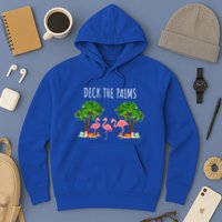 Deck The Palms Christmas Flamingo Bird Design With Trees Gift Hoodie