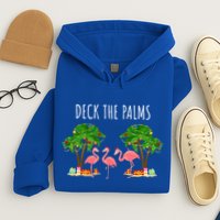 Deck The Palms Christmas Flamingo Bird Design With Trees Gift Hoodie