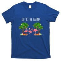 Deck The Palms Christmas Flamingo Bird Design With Trees Gift T-Shirt