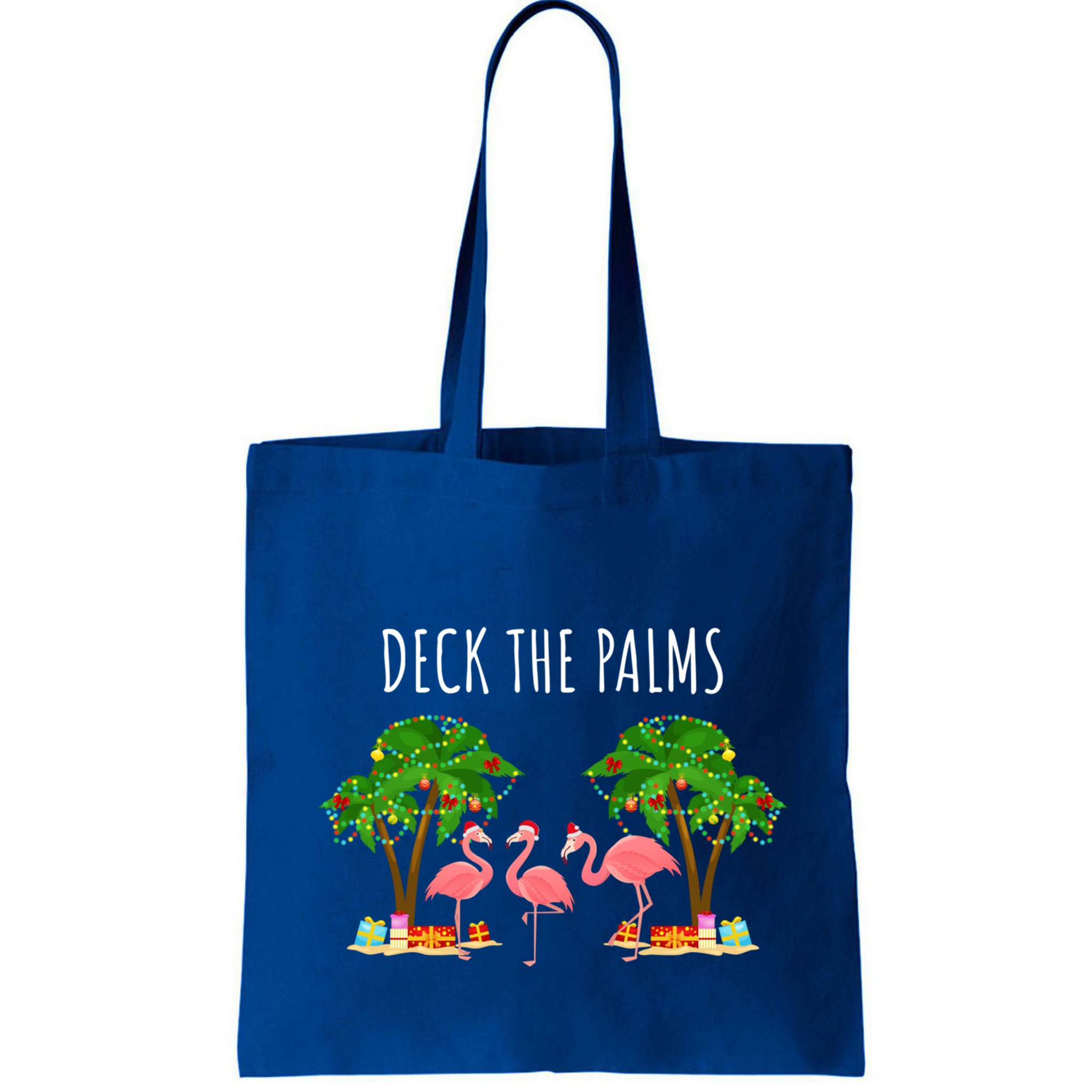 Deck The Palms Christmas Flamingo Bird Design With Trees Gift Bag