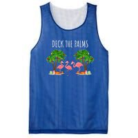 Deck The Palms Christmas Flamingo Bird Design With Trees Gift Mesh Reversible Basketball Jersey Tank