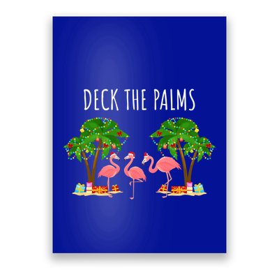 Deck The Palms Christmas Flamingo Bird Design With Trees Gift Poster