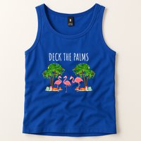 Deck The Palms Christmas Flamingo Bird Design With Trees Gift Tank Top