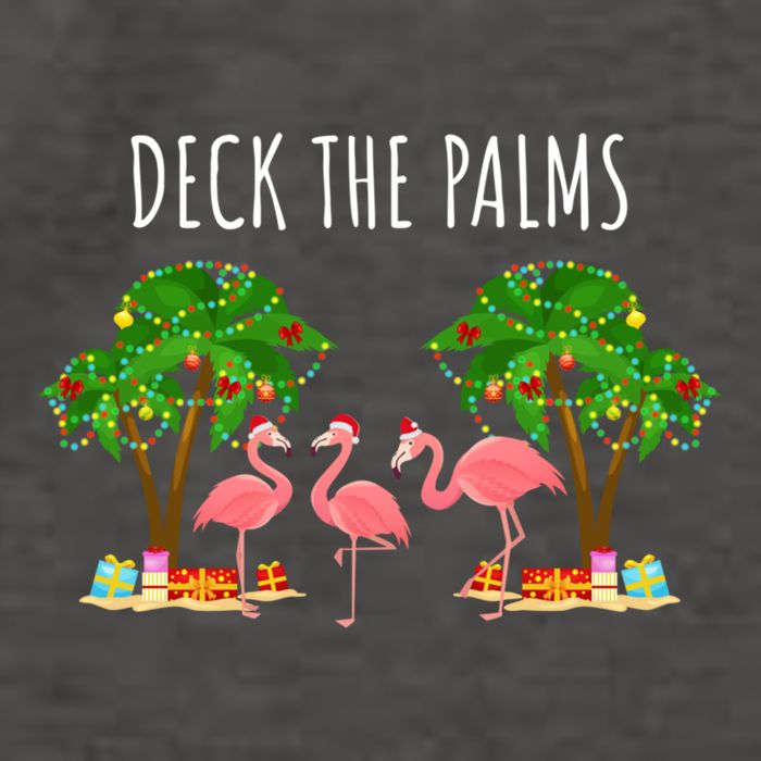 Deck The Palms Christmas Flamingo Bird Design With Trees Gift Vector Backpack