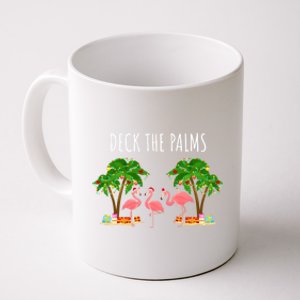 Deck The Palms Christmas Flamingo Bird Design With Trees Gift Coffee Mug