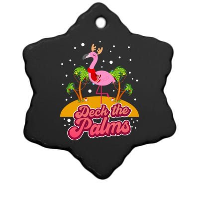 Deck The Palms Christmas Flamingo Gift Ceramic Star Ornament