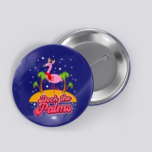 Deck The Palms Christmas Flamingo Gift Button