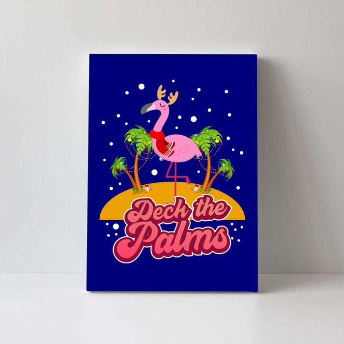 Deck The Palms Christmas Flamingo Gift Canvas