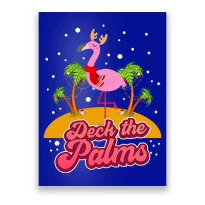 Deck The Palms Christmas Flamingo Gift Poster