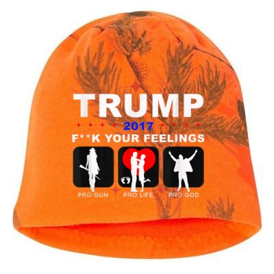 Donald Trump Patriotic, Pro Gun Right God Life Kati - Camo Knit Beanie