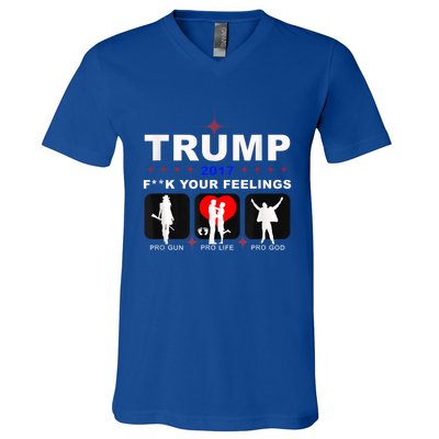 Donald Trump Patriotic, Pro Gun Right God Life V-Neck T-Shirt