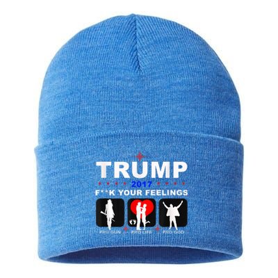 Donald Trump Patriotic, Pro Gun Right God Life Sustainable Knit Beanie