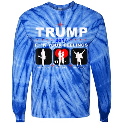 Donald Trump Patriotic, Pro Gun Right God Life Tie-Dye Long Sleeve Shirt