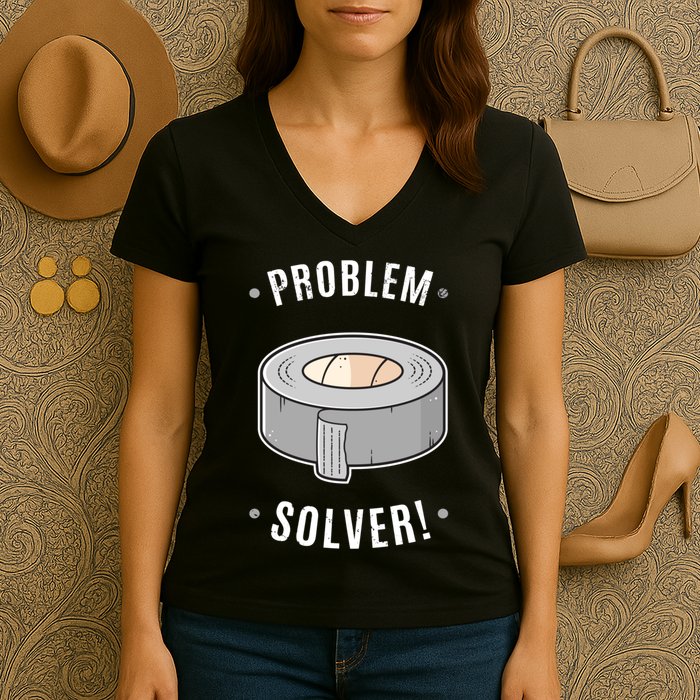 Duct Tape Problem Solver Women's V-Neck T-Shirt