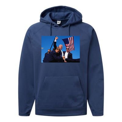 Donald Trump Photo After The Shooting At His Rally Performance Fleece Hoodie