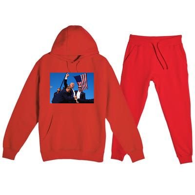 Donald Trump Photo After The Shooting At His Rally Premium Hooded Sweatsuit Set