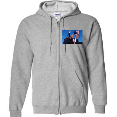 Donald Trump Photo After The Shooting At His Rally Full Zip Hoodie