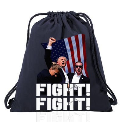 Donald Trump Photo After The Shooting At His Rally Drawstring Bag