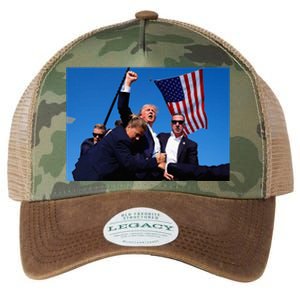 Donald Trump Photo After The Shooting At His Rally Legacy Tie Dye Trucker Hat