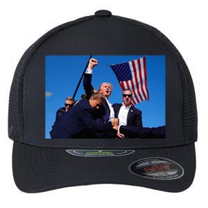 Donald Trump Photo After The Shooting At His Rally Flexfit Unipanel Trucker Cap