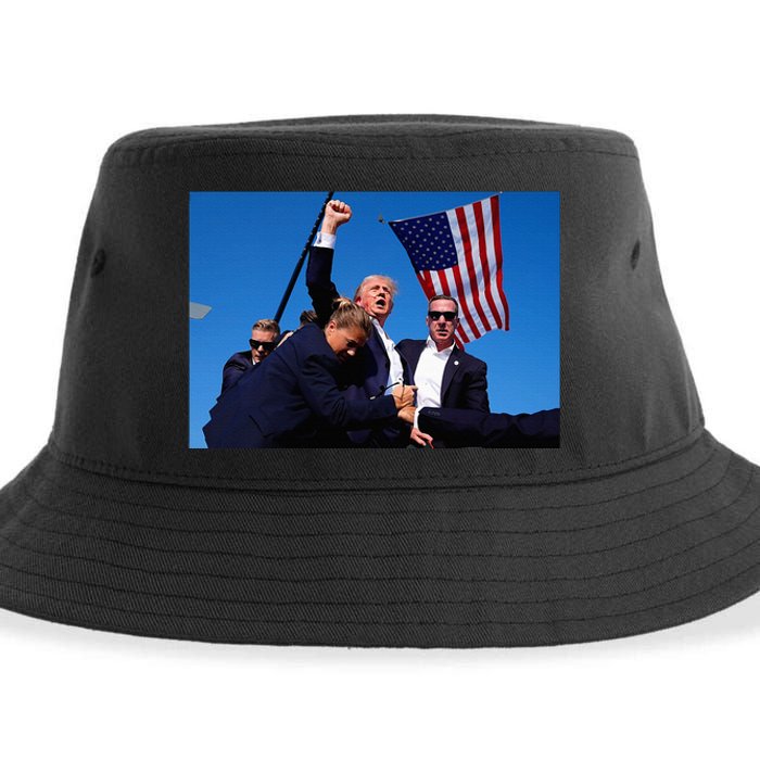 Donald Trump Photo After The Shooting At His Rally Sustainable Bucket Hat