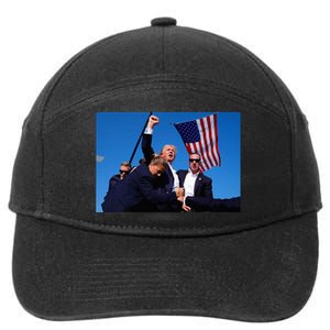 Donald Trump Photo After The Shooting At His Rally 7-Panel Snapback Hat