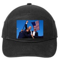 Donald Trump Photo After The Shooting At His Rally 7-Panel Snapback Hat